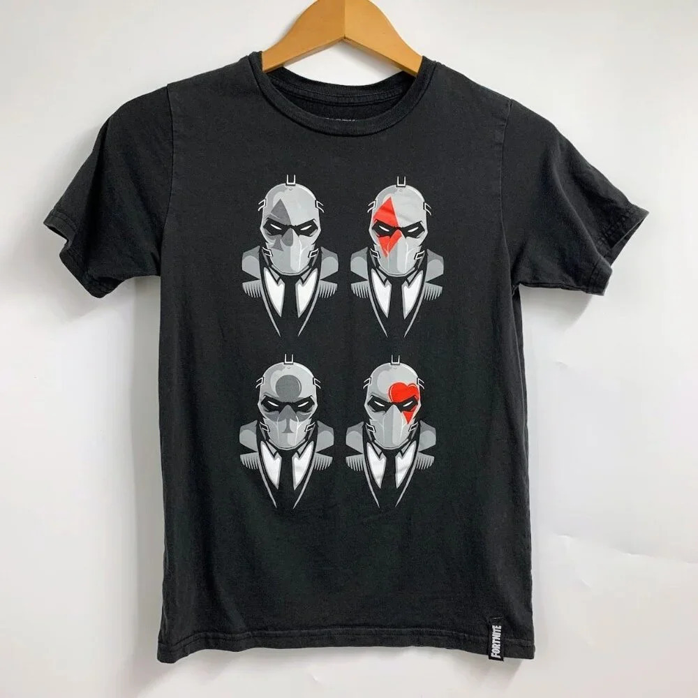 Fortnite Boy's Four Cars‎ Suits Crew Neck Short Sleeve T Shirt Size L